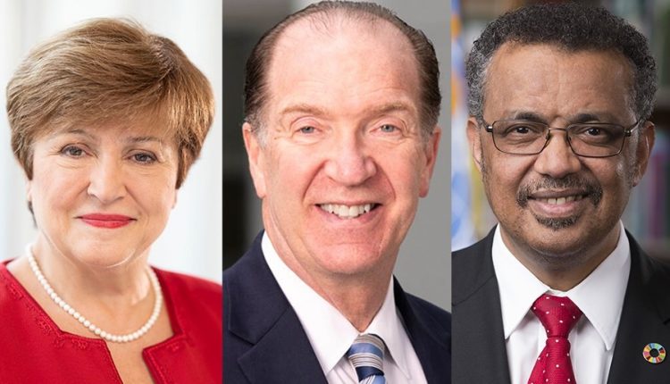 رئيس الصحة العالمية - رئيس البنك الدولي - مديرة صندوق النقد