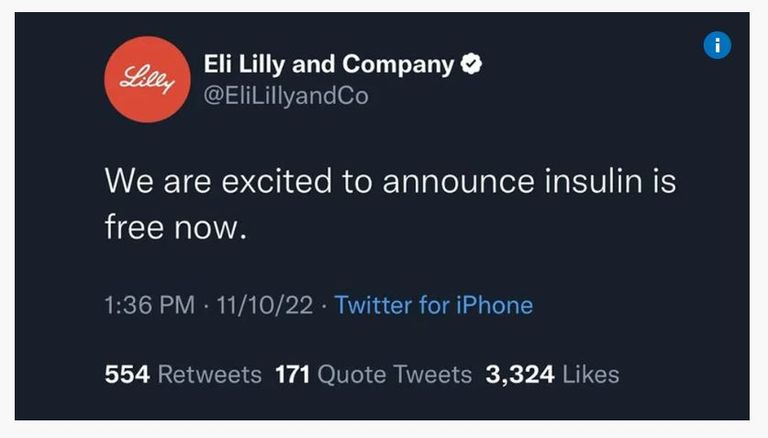 حساب مزيف على تويتر يكبد شركة ايلي ليلي خسائر ضخمه