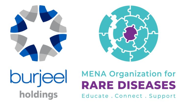 شعار جمعية الأمراض النادرة في الشرق الأوسط وشركة «برجيل القابضة»
