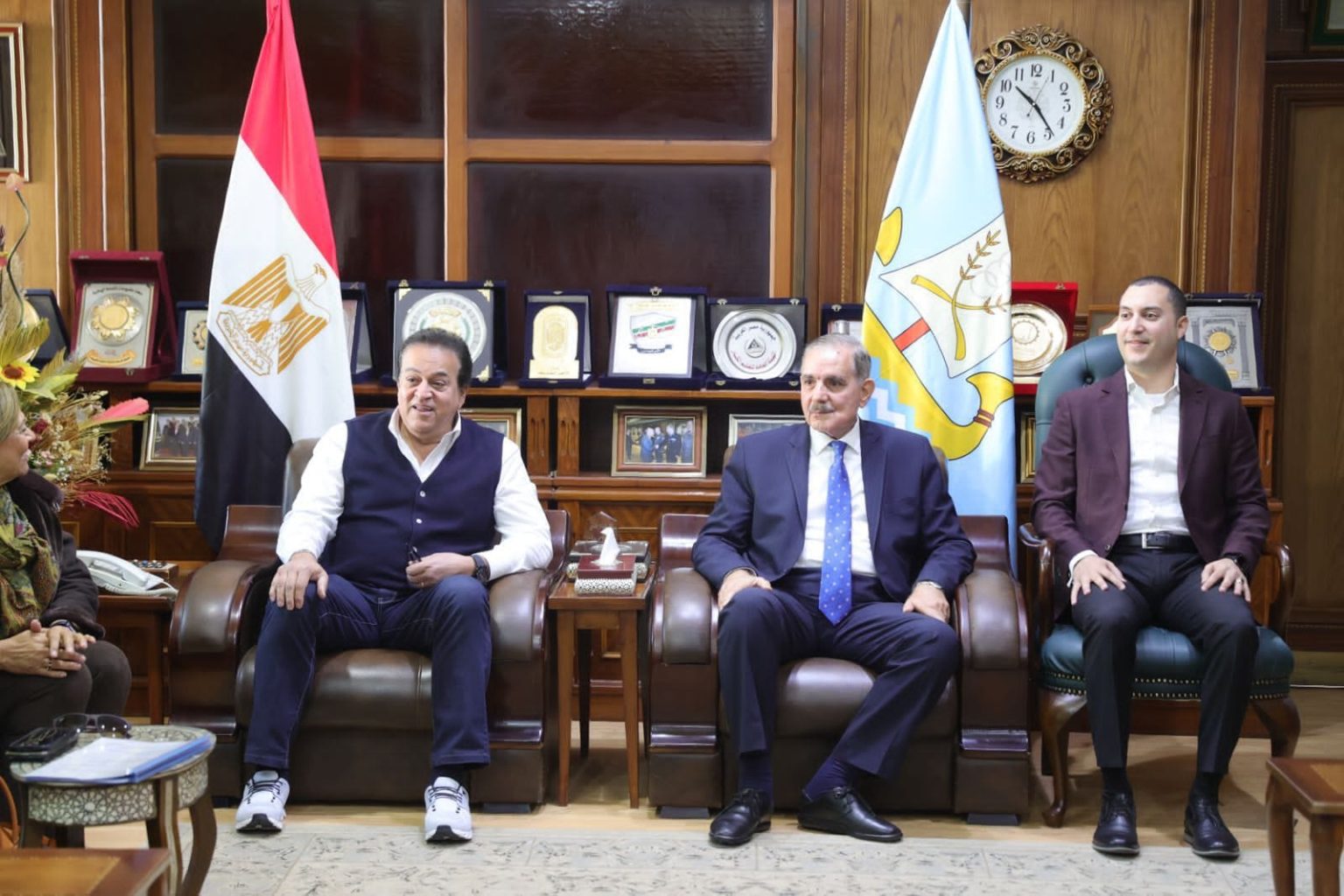 وزير الصحة: تنظيم قافلة طبية لإنهاء قوائم الانتظار بكفر الشيخ خلال أسبوع جانب من اللقاء