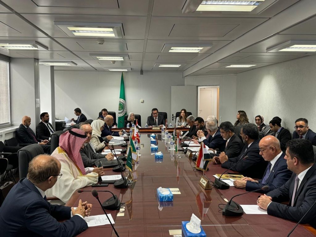 وزير الصحة يؤكد أهمية تعزيز التعاون بين الدول العربية لتوفير الخدمات الطبية والعلاجية للشعب الفلسطيني جانب من الاجتماع