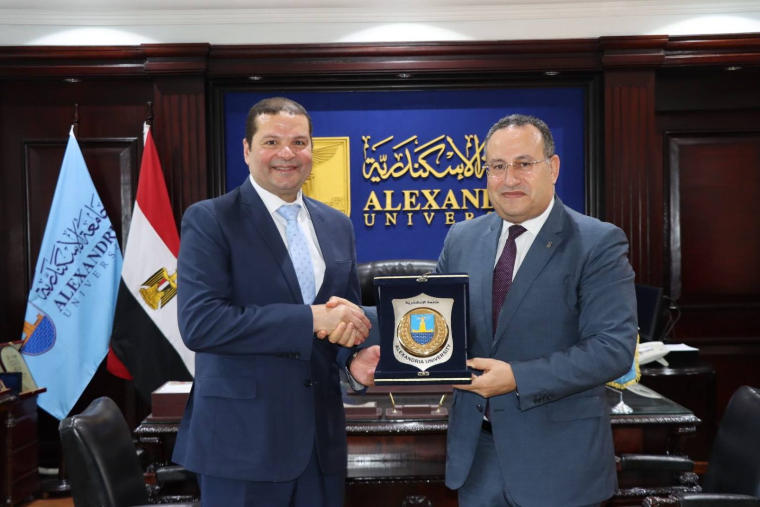 جامعة الإسكندرية وهيئة التأمين الصحى الشامل تبحثان سبل التعاون في تطبيق المنظومة بالمحافظة