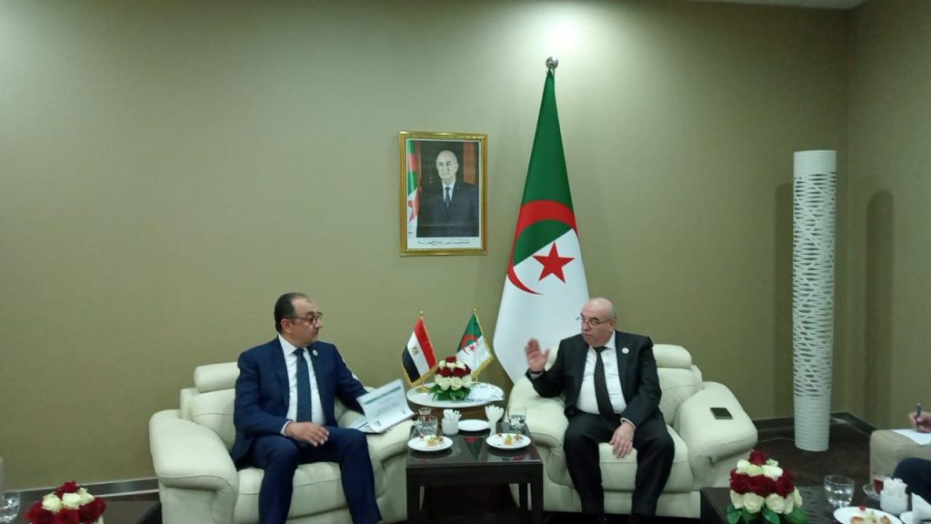 وزير قطاع الأعمال يلتقي وزيري الصناعة الصيدلانية والصحة الجزائريين لبحث التعاون الدوائي وتبادل التكنولوجيا جانب من اللقاء