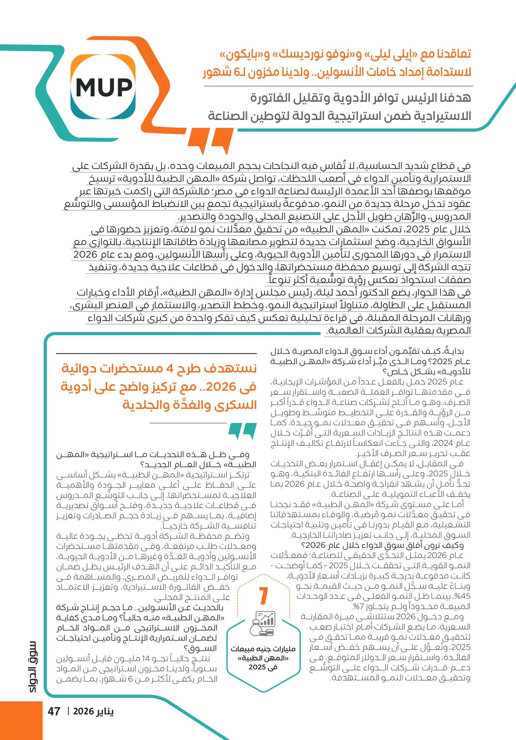 الدكتور أحمد ليلة رئيس مجلس إدارة شركة المهن الطبية في حوار خاص لـ«سوق الدواء»: