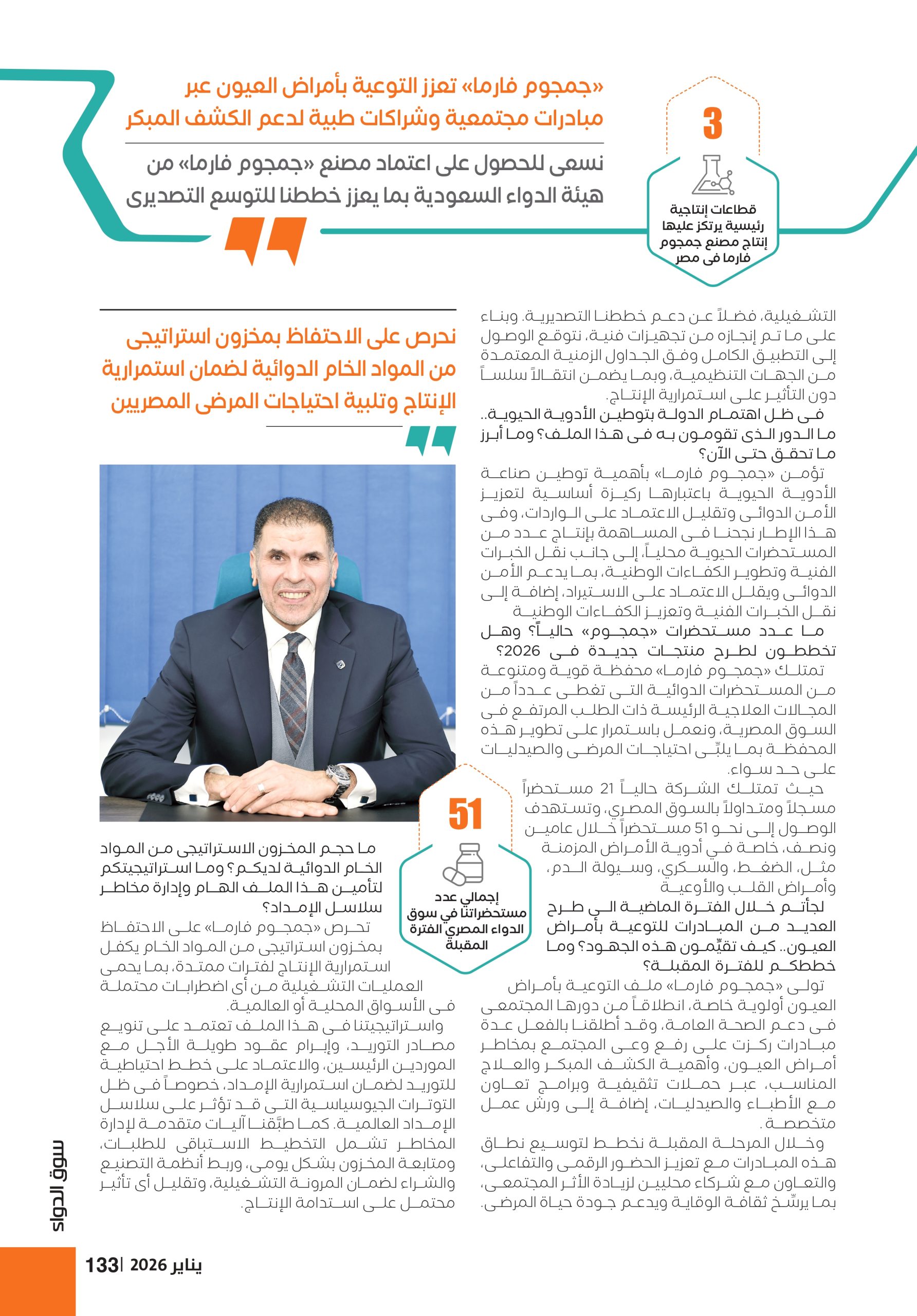 الدكتور على يحيى، المدير العام لشركة «جمجوم فارما–مصر و شمال إفريقيا»